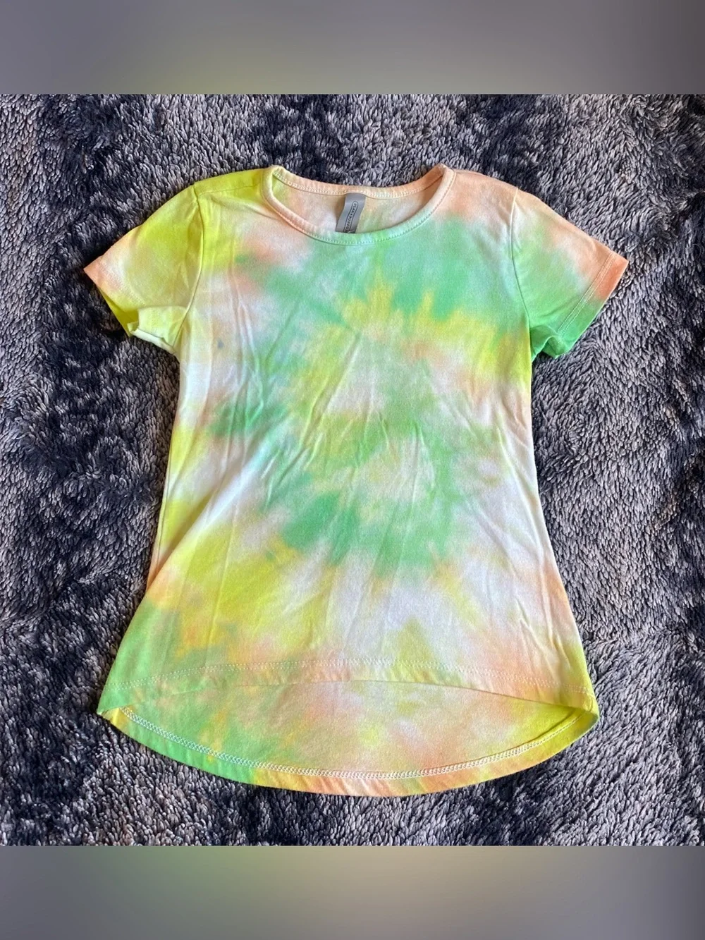 Plan + Purpose Girls 4T Multicolored Reworked Tie Dye Short Sleeve T-Shirt